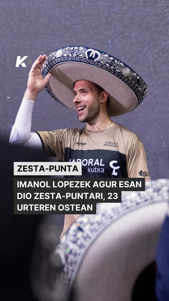 Pilota zesta-punta Imanol Lopez agurra