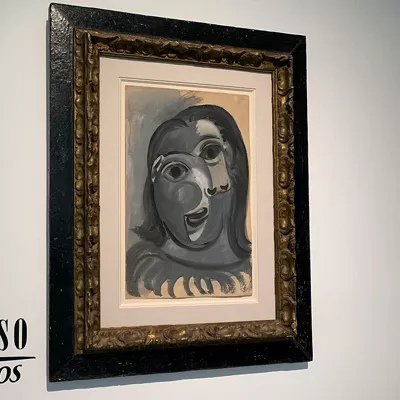 PARÍS (FRANCIA), 04/04/2026.- Imagen de la obra que se sorteará, 'Tête de femme' (1941), tomada en París el 31 de marzo. Personas de algo más de medio centenar de países han comprado hasta la fecha alguno de los 120.000 boletos con un precio de 100 euros de la lotería organizada en Francia para ganar un cuadro de Pablo Picasso, valorado en un millón de euros y cuyos beneficios irán destinados a la investigación del Alzheimer. EFE/ Nerea González
