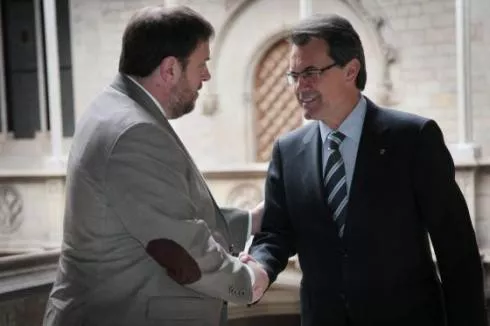 Artur Mas CIU y Oriol Junqueras ERC EITB