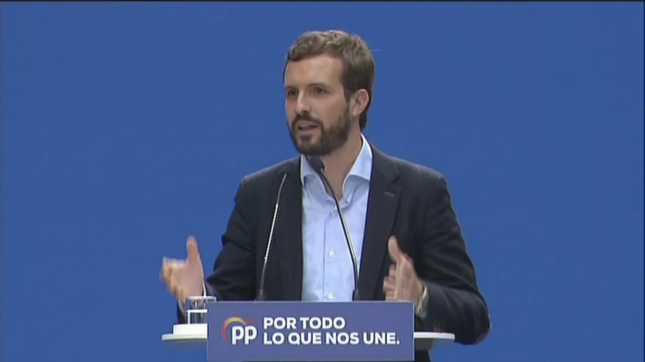 Pablo Casado, Gasteizen. EiTBren bideo batetik hartutako argazkia. 