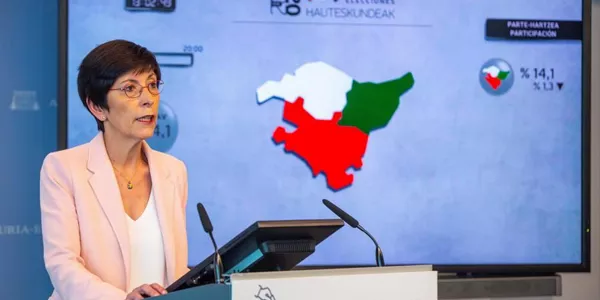 Estefanía Beltrán de Heredia anuncia los primeros resultados. Imagen: EITB