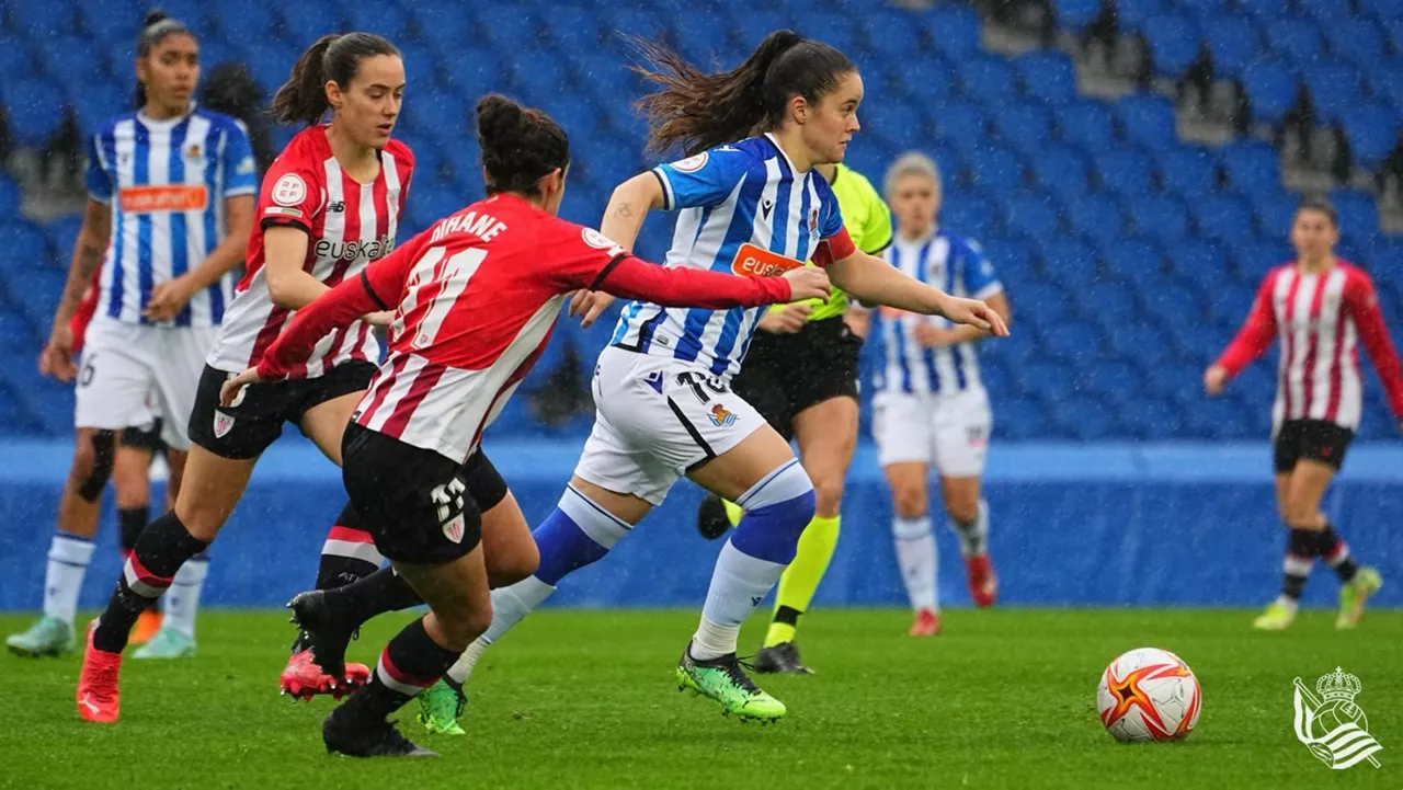 Imagen de archivo del derbi Real-Athletic de la temporada 2021-22. Foto: @RealSociedadFEM.