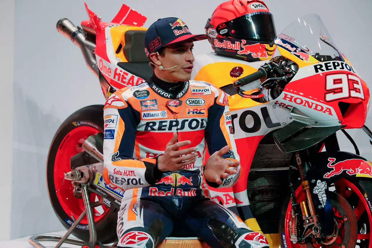 Marc Marquez, Hondaren aurkezpenean. Artxiboko argazkia: EFE