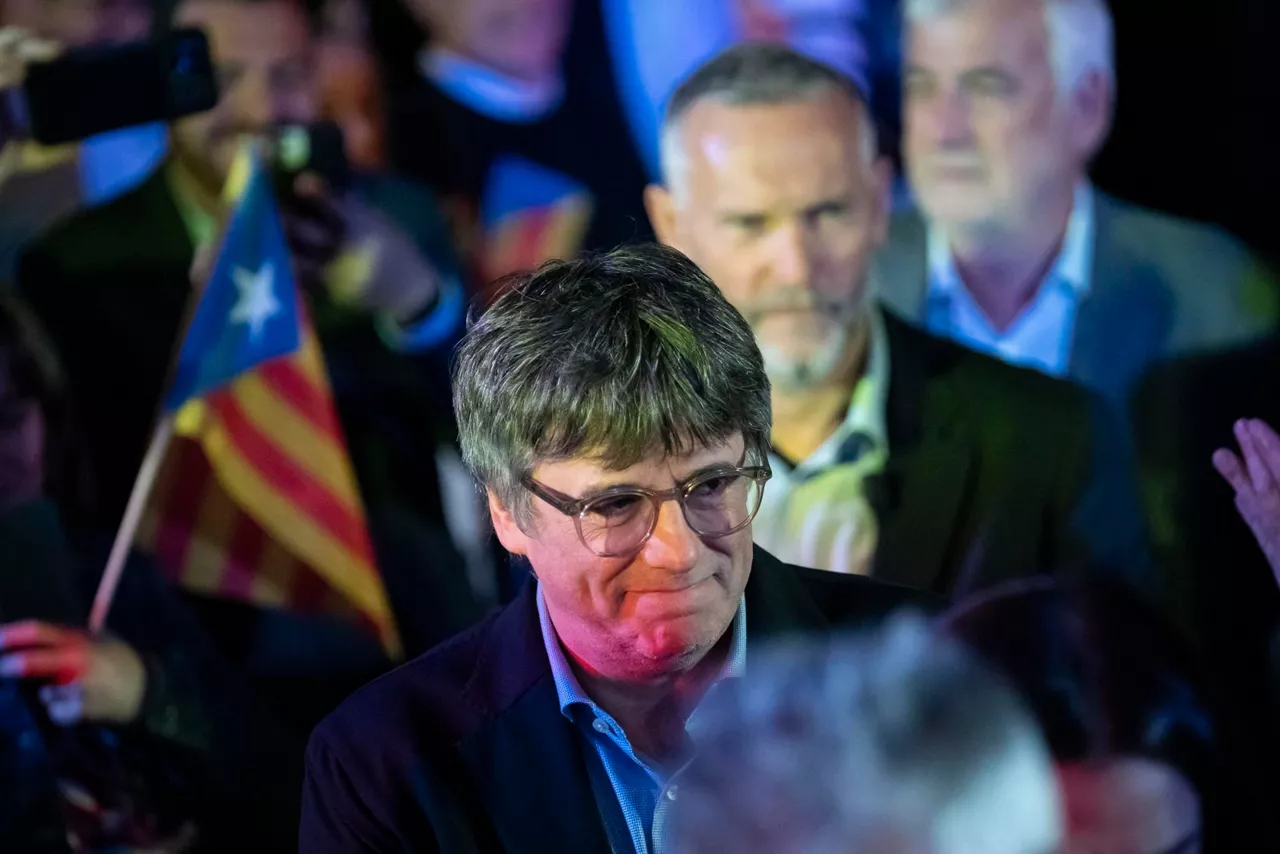 Carles Puigdemont, en el acto del sábado. EFE