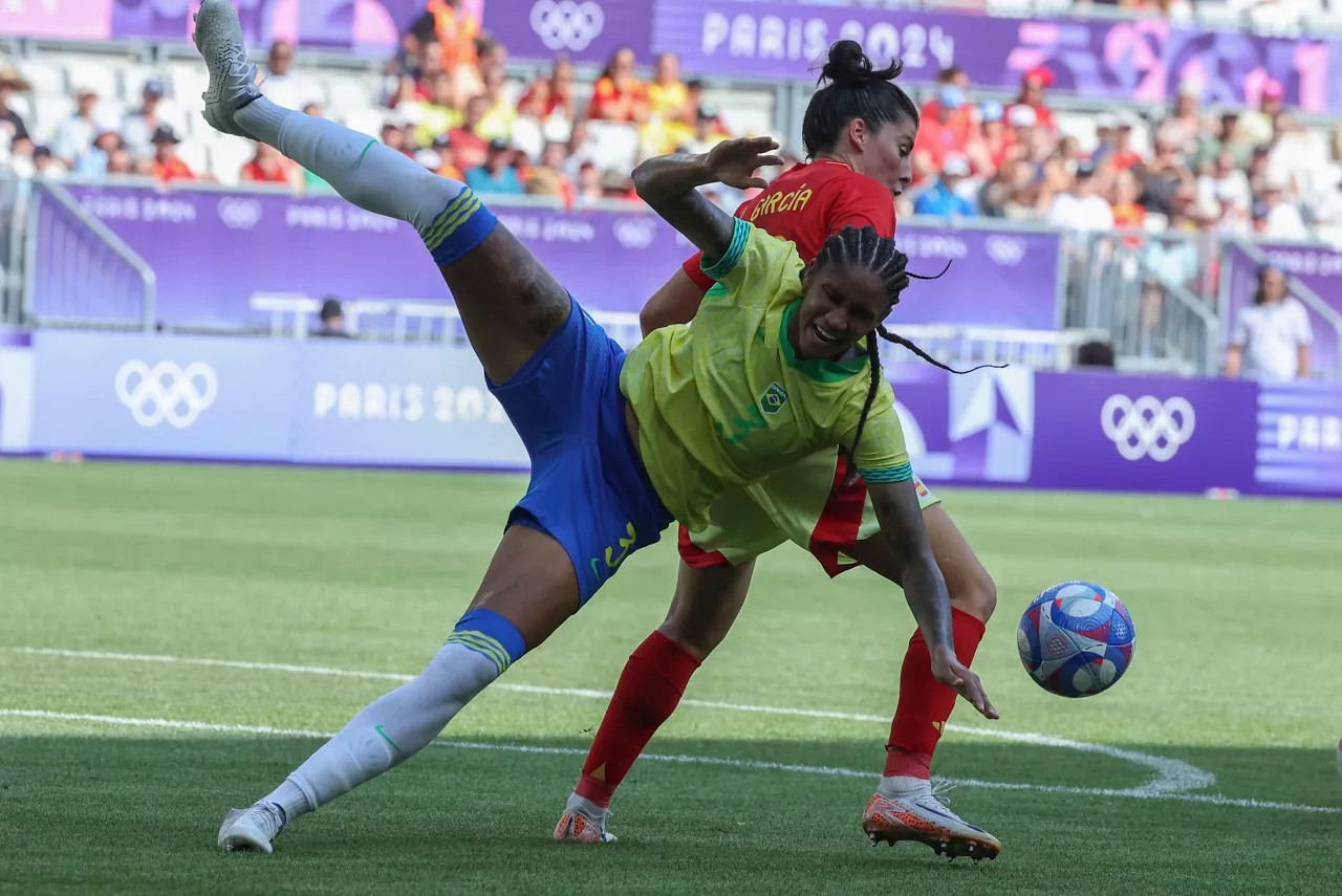 Lucia Garcia, Brasilen aurkako partidako jokaldi batean. EFE