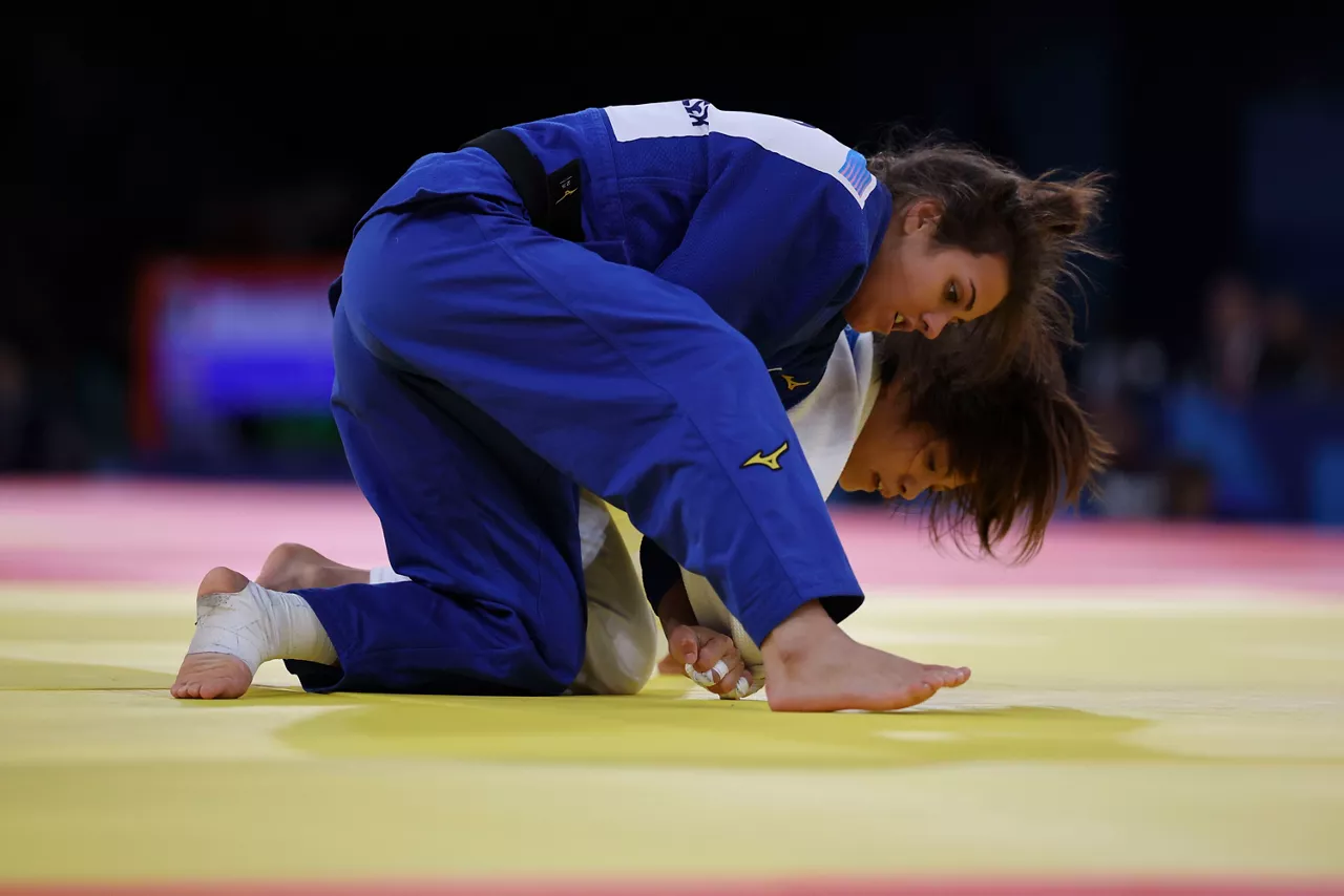 Ariane Toro final-zortzirenetan Uta Aberen aurkako lehian. Argazkia: EFE