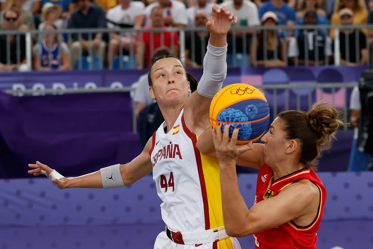 Gracia Alonso bilbotarra, Alemaniaren aurkako partidan. Argazkia: Efe.