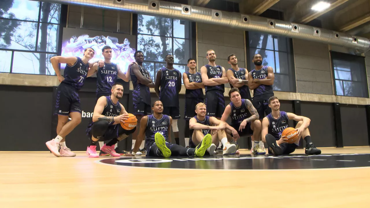El equipo del Bilbao Basket, en el acto de presentación