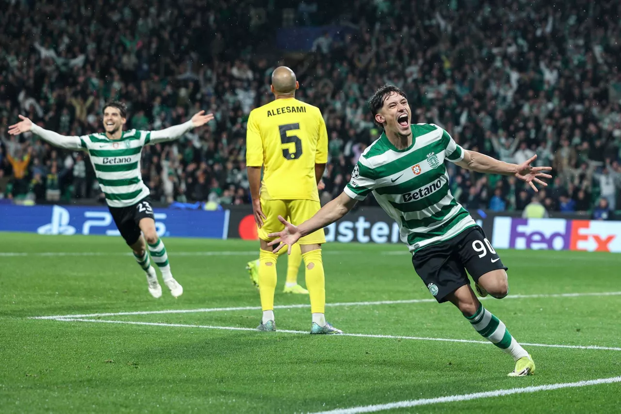Lisboa (Portugal), 17/03/2026.- Sporting CP's Rafael Nel celebrates scoring the 5-0 goal during the UEFA Champions League Round of 16 second leg soccer match between Sporting CP and FK Bodo/Glimt, in Lisbon, Portugal, 17 March 2026. (Liga de Campeones, Lisboa) EFE/EPA/MIGUEL A. LOPES
