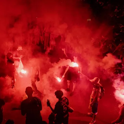PARIS (France), 31/05/2026.- PSG fans react in Parc des Princes stadium in Paris, France, 30 May 2026. Paris Saint-Germain played Arsenal in the UEFA Champions League final in Hungary on 30 May.  (Liga de Campeones, Francia, Hungría) EFE/EPA/VALENTINA CAMU
