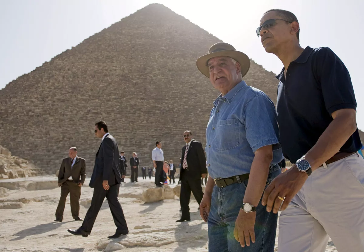 06/2009. Barack Obama visita las pirámides de Egipto. Foto: EFE