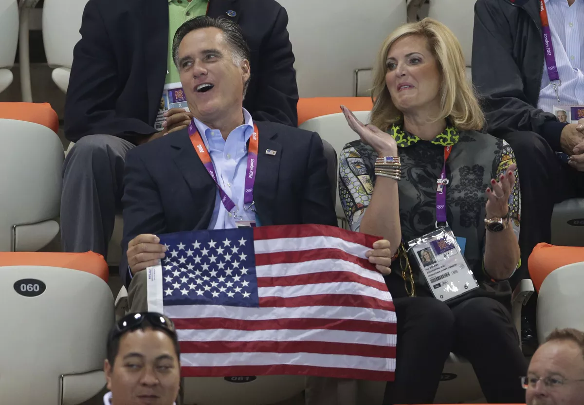 Ann y Mitt Romney en los Juegos Olímpicos de Londres. Foto: EFE