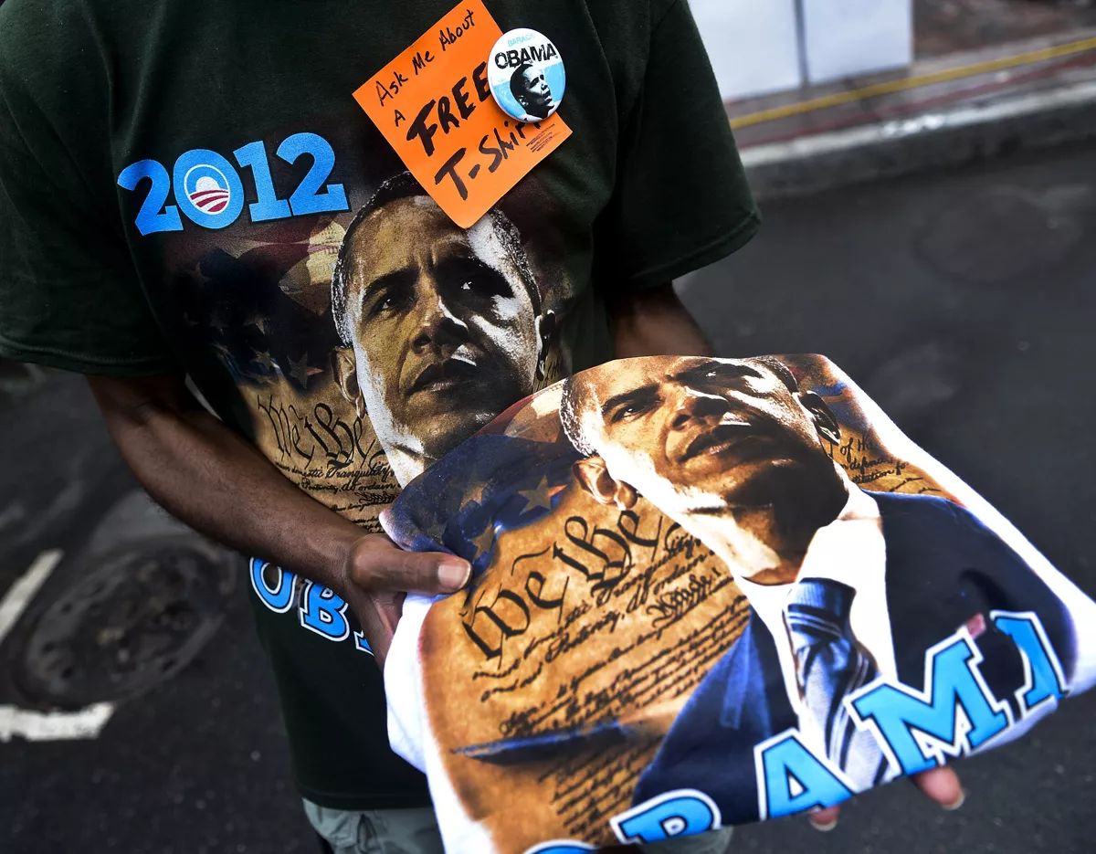 Camisetas con la foto de Barack Obama. Foto: EFE