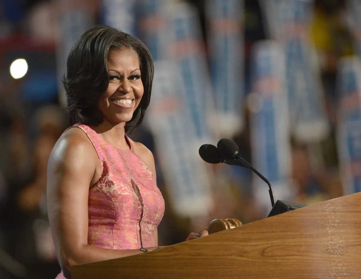 Michelle Obama durante su discurso. Foto: EFE