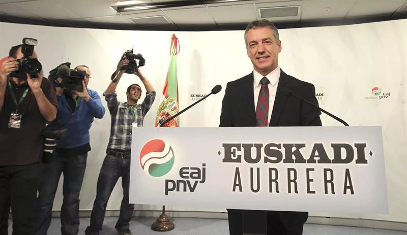 Iñigo Urkullu habla ante los medios tras conocer los resultados. Foto: EFE