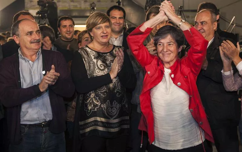 Laura Mintegi celebra los resultados de EH Bildu. Foto: EFE