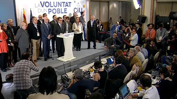 Artur Masen agerraldia, hauteskundeetako emaitzak ezagutu eta gero. EFE