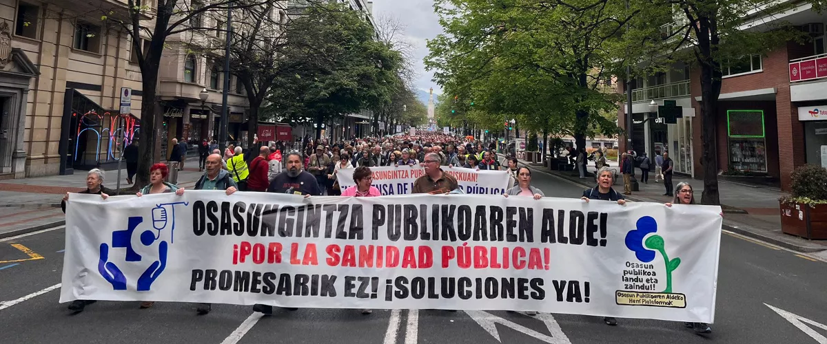 Osasungintza publikoaren aldeko manifestazioa Bilbon