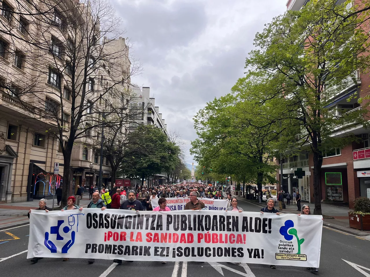 Osasungintza publikoaren aldeko manifestazioa Bilbon