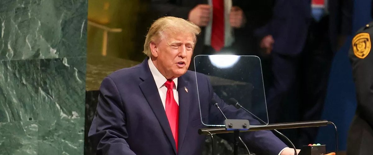 NEW YORK (United States), 22/09/2026.- US President Donald Trump delivers his speech during the General Debate of the 81st session of the United Nations (UN) General Assembly at United Nations Headquarters in New York, New York, USA, 22 September 2026. (Nueva York) EFE/EPA/SARAH YENESEL
