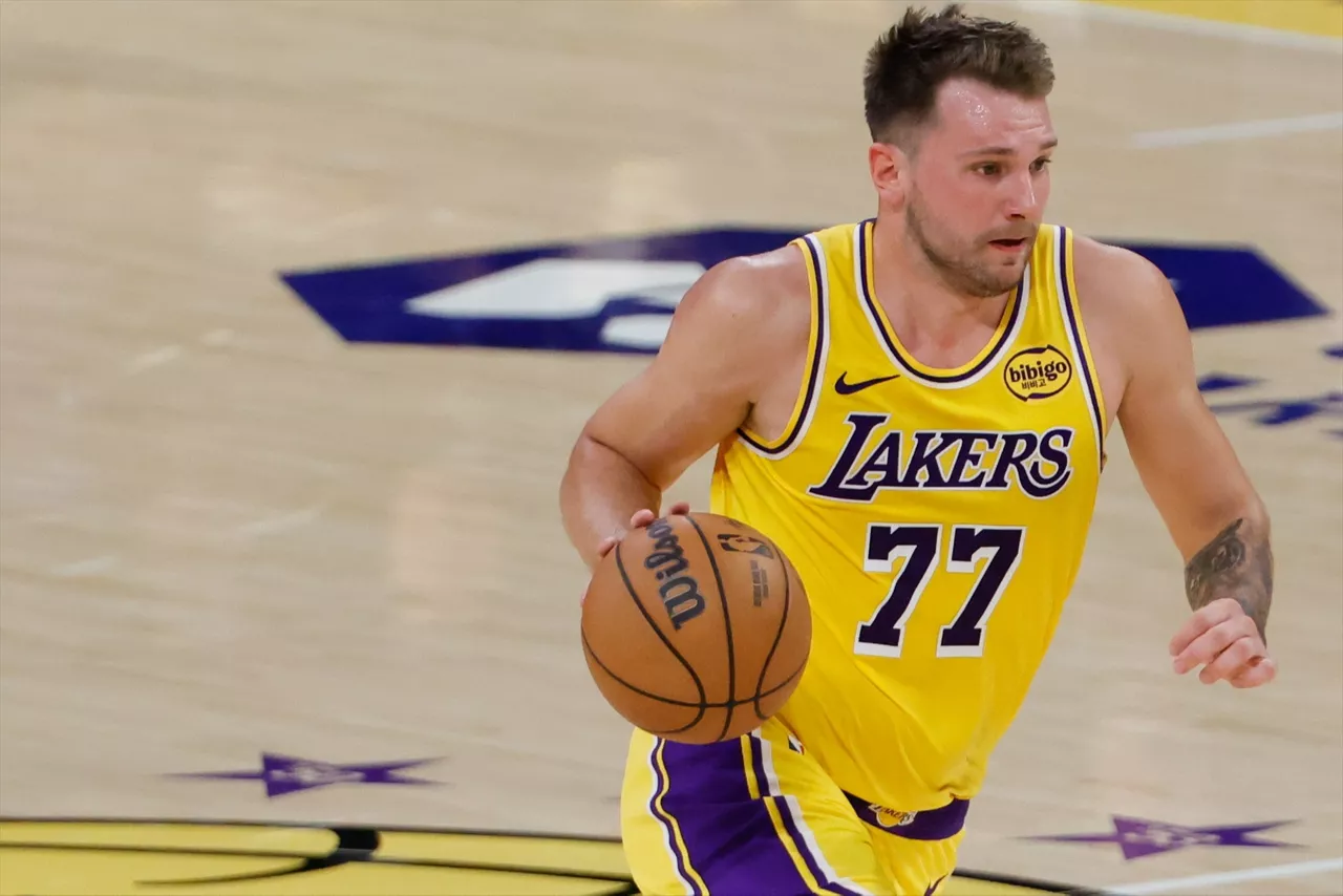 Luka Doncic, jugador de Los Ángeles Lakers, durante un partido de la NBA