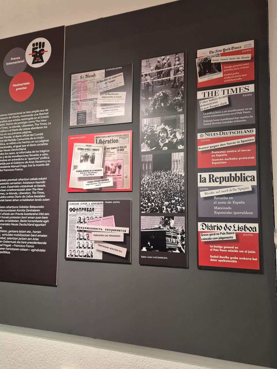 M-3ko portaden inguruko erakusketa 3. Exposición sobre las portadas del 3 de Marzo