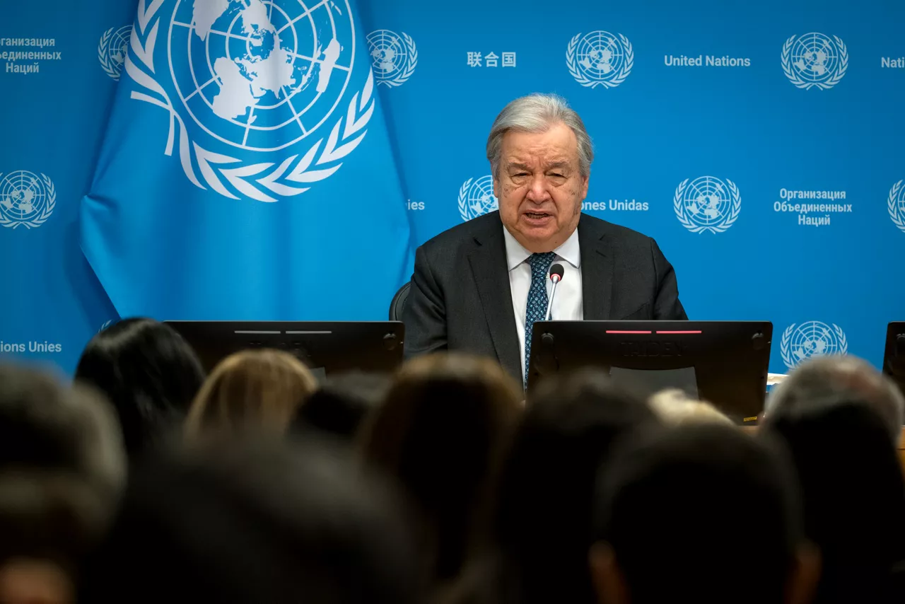 BEIJING, Jan. 30, 2026  -- UN Secretary-General Antonio Guterres speaks at a start-of-year press conference at the UN headquarters in New York, Jan. 29, 2026.
  Guterres on Thursday warned that power is prevailing over law globally and called for the acceleration of multipolarity.



Europa Press/Contacto/Mark Garten

29/1/2026