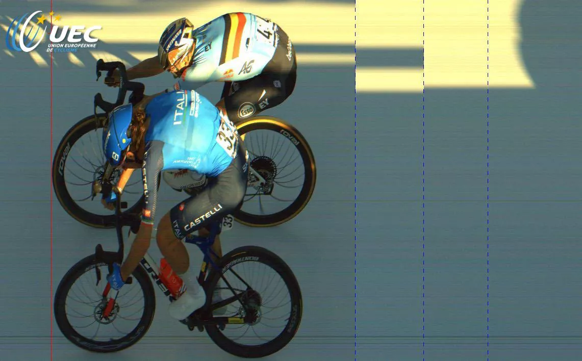 Evenepoel - Ciccone - foto-finish. Europako Txapelketa 
