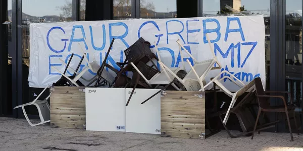 Piquetes en la EHU. Foto: EFE