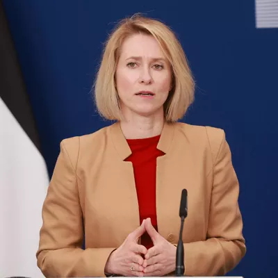 Brussels (Belgium), 20/04/2026.- High Representative of the European Union for Foreign Affairs and Security Policy, Kaja Kallas attends a press conference ahead of the Ad Hoc Liaison Committee (AHLC) Ministerial Meeting in Brussels, Belgium, 20 April 2026. The committee brings together international donors to coordinate financial support for the Palestinian Authority and discuss economic and institutional developments in the Palestinian territories. (Bélgica, Bruselas) EFE/EPA/OLIVIER HOSLET
