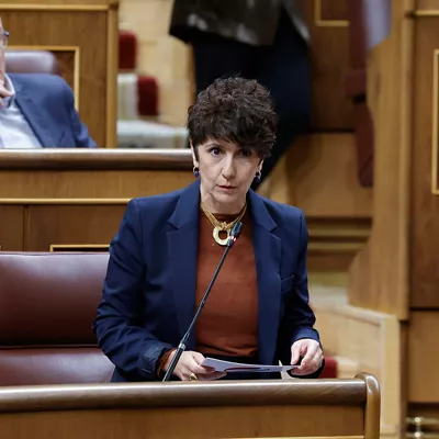 MADRID, 26/11/2025.- La diputada del PNV, Maribel Vaquero, durante su intervención en la sesión de control al Ejecutivo de este miércoles en el Congreso. EFE/ZIPI ARAGON
