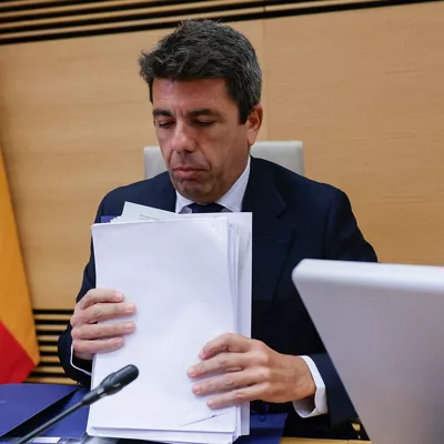 FOTODELDÍA MADRID (ESPAÑA), 17/11/2025.- El presidente de la Generalitat valenciana en funciones Carlos Mazón comparece este lunes en la comisión de investigación de la dana del Congreso en Madrid. EFE/ Zipi
