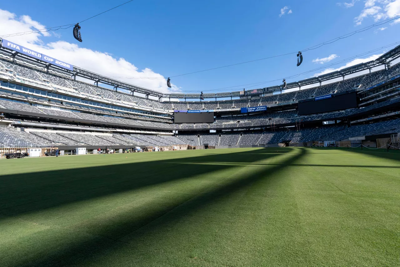AME278. NUEVA JERSEY (ESTADOS UNIDOS), 07/05/2026.- Fotografía de la grama del estadio MetLife, escenario de juego en la Copa Mundial de la FIFA 2026, este jueves, en Nueva Jersey (Estados Unidos). EFE/ Angel Colmenares
