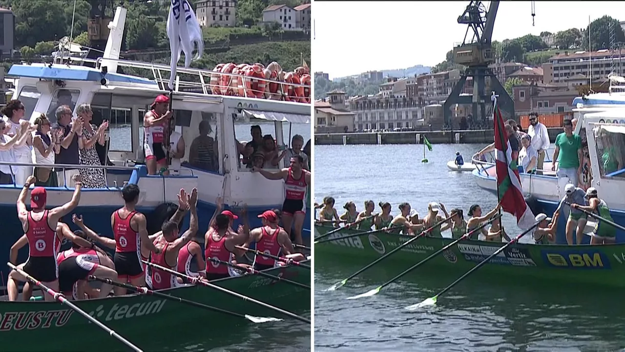 Deusto eta Hondarribia, banderak astintzen