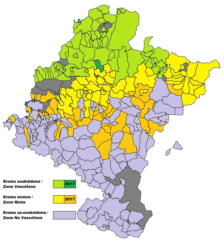 Euskararen eremuak Nafarroan