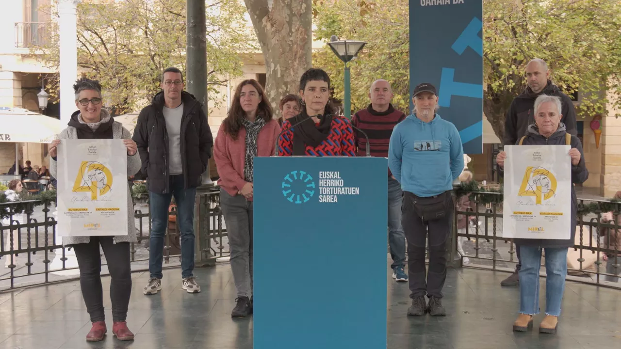 Red de Personas Torturadas en Euskal Herria, en un acto en Donostia (Gipuzkoa).