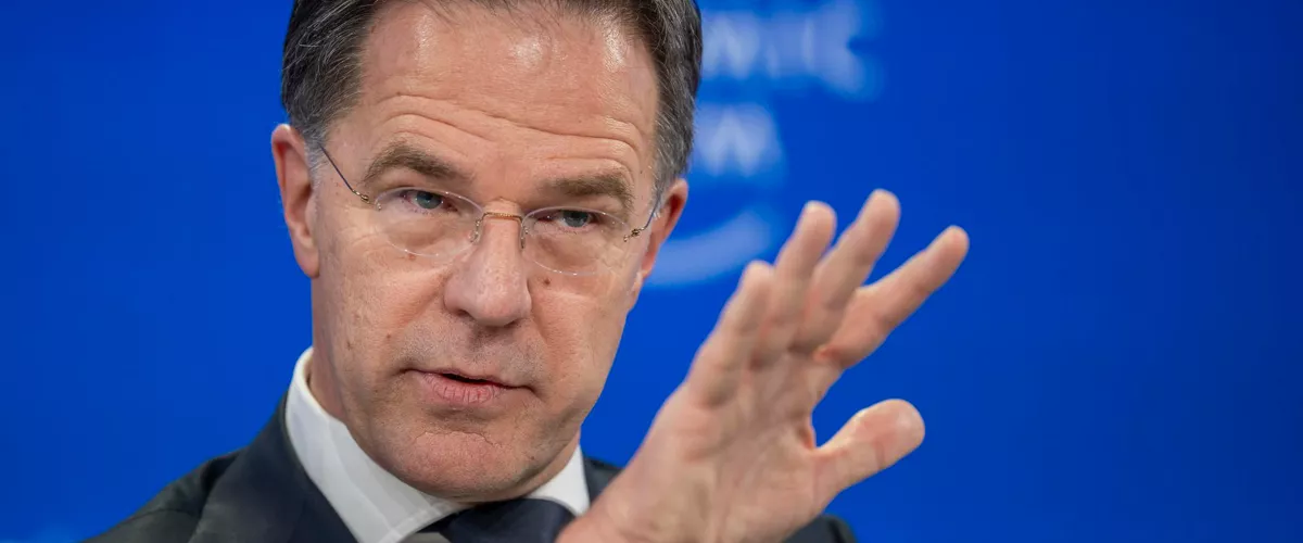 DAVOS (Switzerland), 21/01/2026.- Secretary-General of the North Atlantic Treaty Organization (NATO) Mark Rutte speaks during a panel discussion during the 56th annual meeting of the World Economic Forum (WEF) in Davos, Switzerland, 21 January 2026. The meeting under the topic 'A Spirit of Dialogue' brings together entrepreneurs, scientists, and corporate and political leaders in Davos and takes place from 19 to 23 January in Davos. (Suiza) EFE/EPA/GIAN EHRENZELLER
