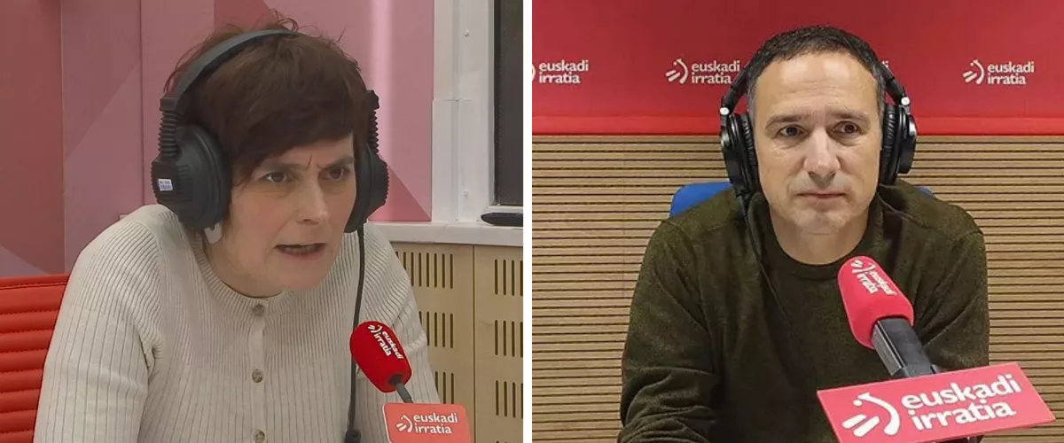 garbiñe aranburu (LAB) eta mitxel lakuntza (ELA), irratian eskainitako elkarrizketan