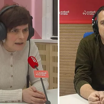 garbiñe aranburu (LAB) eta mitxel lakuntza (ELA), irratian eskainitako elkarrizketan