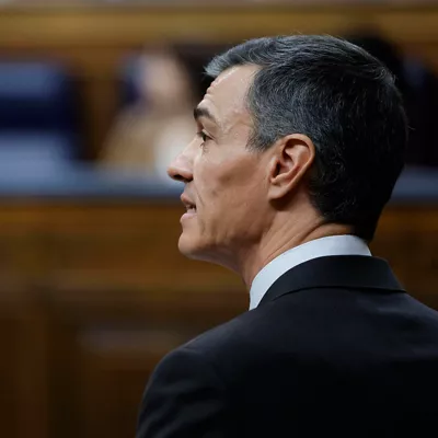 MADRID, 25/02/2026.- El presidente del Gobierno, Pedro Sánchez, interviene durante la sesión de control al Gobiernocelebrada este miércoles en el Congreso de los Diputados. EFE/Zipi
