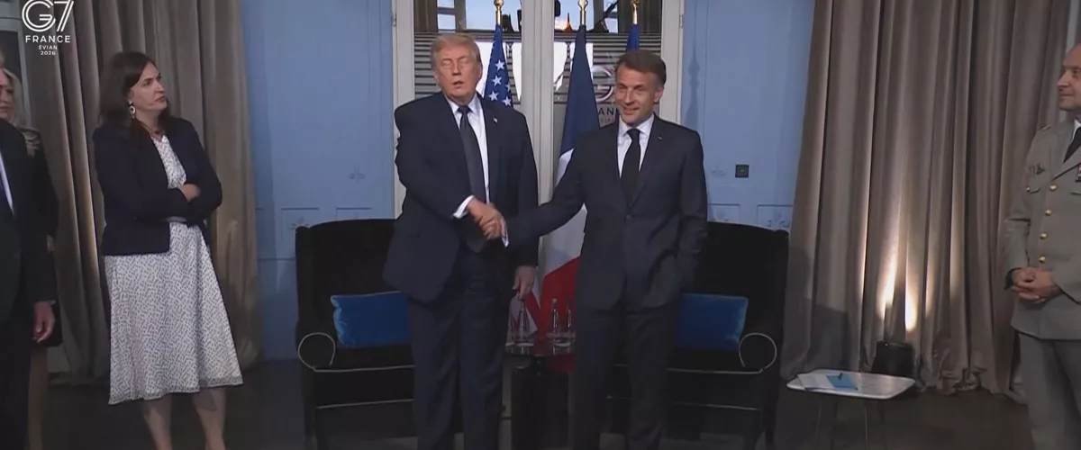 Trump y Macron G7ko bilkuran