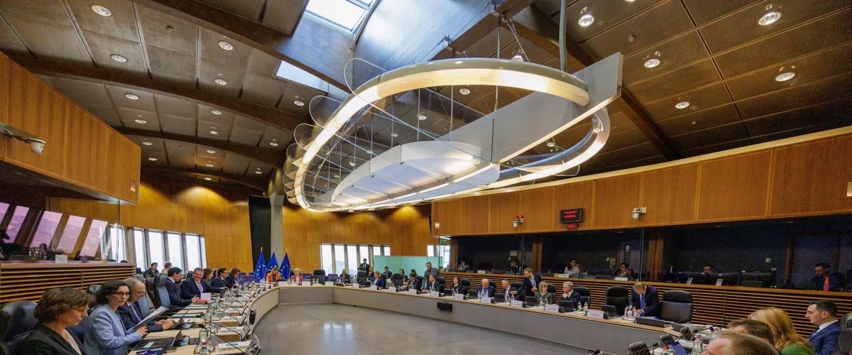 BELGIUM (BRUSSELS), 04/03/2026.- A view shows European Commission President Ursula von der Leyen chairing the EU Commission's weekly College meeting in Brussels, Belgium, 04 March 2026. (Bélgica, Bruselas) EFE/EPA/OLIVIER MATTHYS
