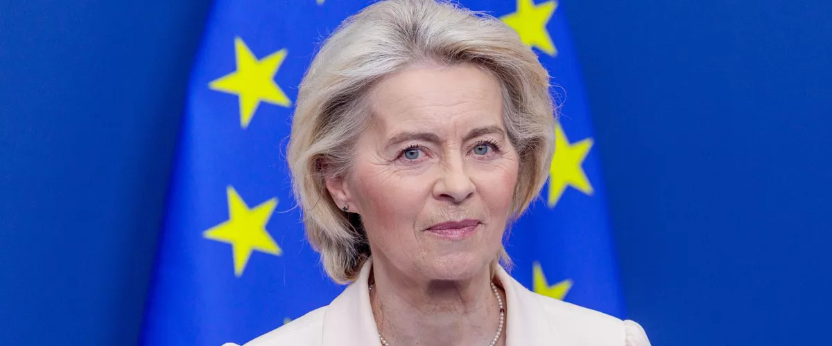 BELGIUM (BRUSSELS), 02/03/2026.- European Commission President Ursula von der Leyen and Swiss President Guy Parmelin (not pictured) announce the signature of a broad package of EU-Switzerland agreements in the European Commission in Brussels, Belgium, 02 March 2026. (Bélgica, Suiza, Bruselas) EFE/EPA/OLIVIER MATTHYS

