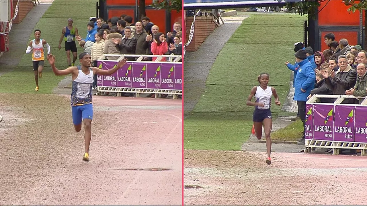 Berihu Aregawi eta Winfred Yavi. Elgoibarko krosa.