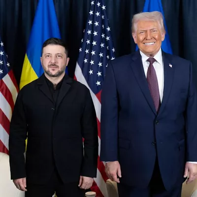 Davos (Suiza), 22 ene (EFE).- El presidente estadounidense, Donald Trump, afirmó este jueves al término de su reunión en Davos con el líder ucraniano, Volodímir Zelenski, que el encuentro para abordar el fin de la guerra de Rusia en Ucrania ha sido "bueno" y reiteró que ambas partes quieren alcanzar la paz. EFE/ Volodymyr Zelenskyy vía Telegram - SOLO USO EDITORIAL/SOLO DISPONIBLE PARA ILUSTRAR LA NOTICIA QUE ACOMPAÑA (CRÉDITO OBLIGATORIO) -
