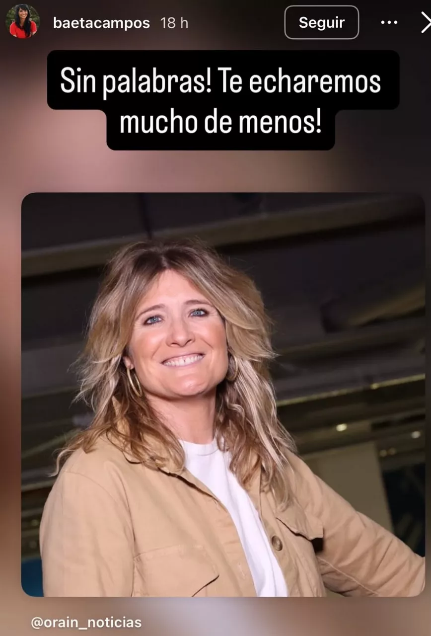 Captura del mensaje compartido por África Baeta. 
