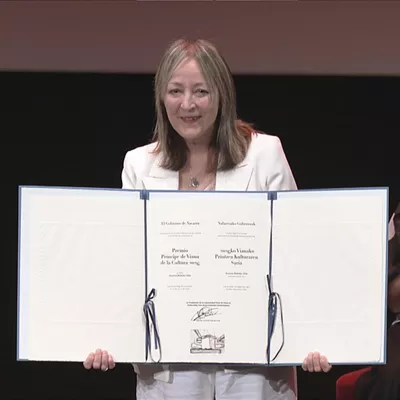 Aurora Beltrán recoge en Navarra el Premio Príncipe de Viana de la Cultura 2026