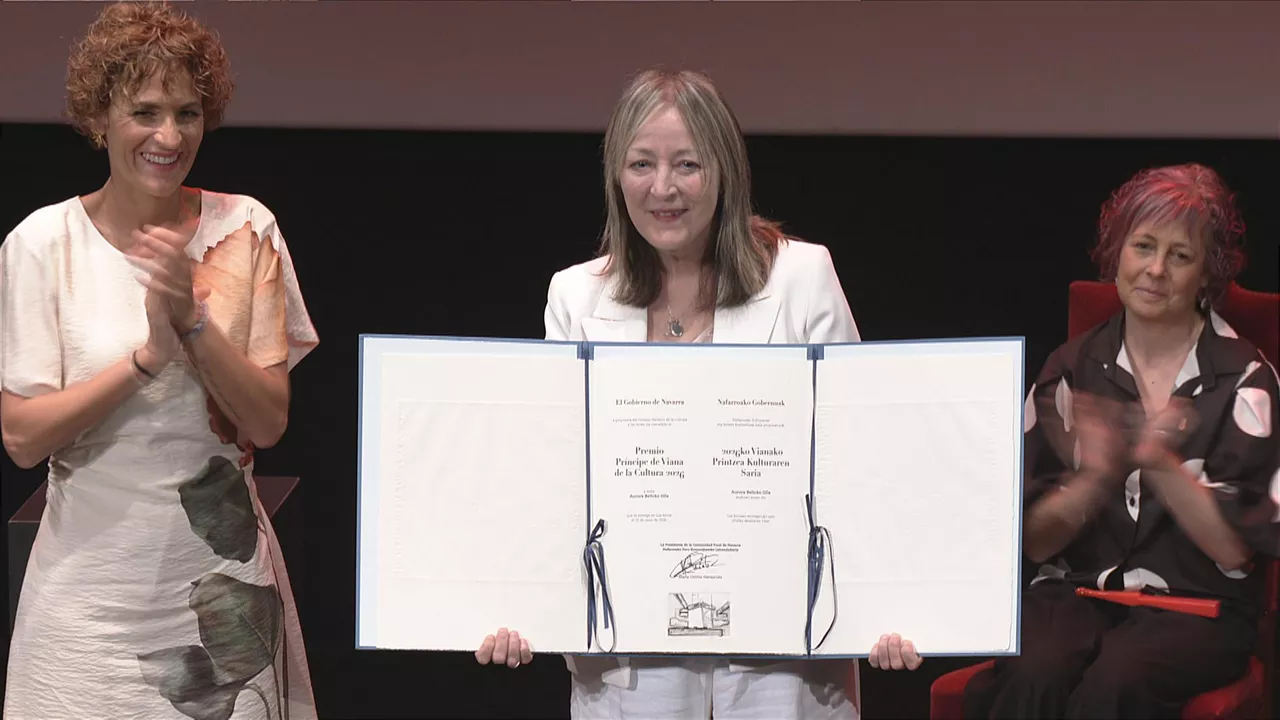 Aurora Beltrán recoge en Navarra el Premio Príncipe de Viana de la Cultura 2026