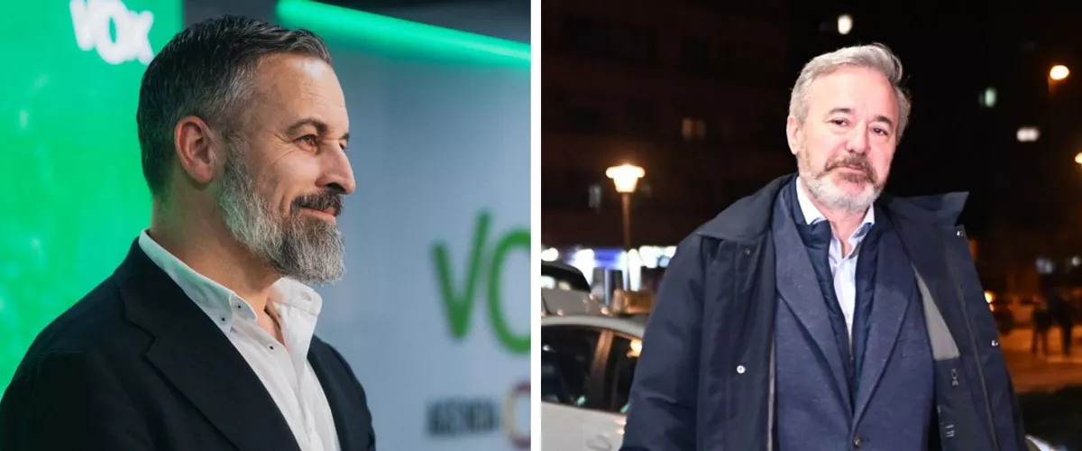 Abascal (Vox) y Azcón (PP Aragón) tras los elecciones
