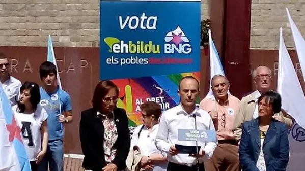 EH Bilduk eta BNGk Katalunian egindako ekitaldia. Argazkia: @ehbildu